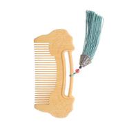 TOGEVAL Peine de Madera de Boj para Masaje de Cuero Cabelludo, Dientes Finos, Talla Manual, para Mujer, Masaje Relajante y Cuidado del Cabello, Patrón Ruyi Tallado a Mano