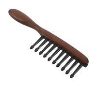TOGEVAL Peine de Madera de Sándalo Natural Dientes Anchos para Masaje del Cuero Cabelludo, Peine Desenredante Portátil para Cabello Rizado y Grueso, Herramienta Manual para Cuidado Diario