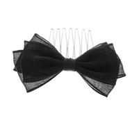 TOGEVAL Peineta Negra con Lazo para Niña Accesorio de Cabello Multiusos para Cabello Fino Peine Insertable Lateral Decorativo Diseño Dulce y Elegante para Uso Diario y Ocasiones