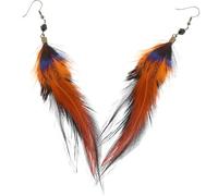 TOGEVAL Pendientes Colgantes Plumas Naturales con Cuentas de Cristal Ligeros y Étnicos para Mujer Accesorios Boho para Fiestas y Uso Diario