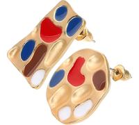 TOGEVAL Pendientes Originales para Mujer Diseño Asimétrico y Gotas de Esmalte, de Metal Acabado Contemporáneo, Ideales para Fiestas y Reuniones Familiares