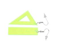 TOGEVAL Pendientes Triangulares Regla Recta Amarilla para Mujer, Pendientes Colgantes Creativos, Accesorios de Moda Originales, Joyas de Mujer para Obsequio y Uso Diario