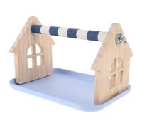 TOGEVAL Percha de Entrenamiento para Loros Tamaño M Soporte de Mesa Interactivo con Barra de Lijado Texturizada y Bandeja Recogedora para Periquitos y Aves Pequeñas Plataforma Portátil