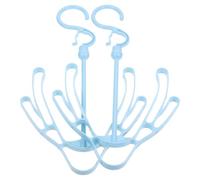 TOGEVAL Perchas para Secar Zapatos Dobles de Plástico Azul, Zapatero Colgante Multiusos, Secador de Zapatos Resistente y Ligero para Hogar y Armario, 2 Piezas