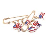 TOGEVAL Pin de Solapa Bandera de Estados Unidos 2 Pcs, Broche Patriótico Diseño Único, Cierre Seguro, Accesorio para Mujer en Eventos Políticos, Celebraciones del 4 de Julio y Uso