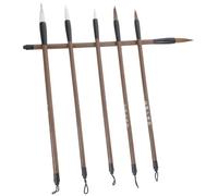 TOGEVAL Pinceles de Tinta para Caligrafía China 6 Piezas Set Pelo de Comadreja y Mezcla de Lana Tamaños Pequeño Mediano y Grande Adecuado para Estudiantes y Práctica Artística en Casa