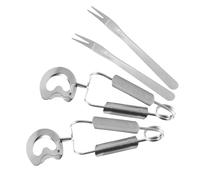 TOGEVAL Pinzas de Cocina de Acero Inoxidable Resorte, Juego de 4 Piezas Pequeño para Servir Caracoles y Mariscos, Incluye 2 Pinzas y 2 Tenedores, Utensilios Multifuncionales para Hogar