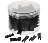 TOGEVAL Pinzas de Madera Negras para Fotos Pequeñas, Clips Prácticos para Ropa y Manualidades, Resorte de Madera Natural, Mini Pinzas Decorativas para Fiestas, Set de 50 Unidades