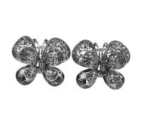 TOGEVAL Pinzas el Pelo Vintage con Diseño de Mariposas en Cristal de Imitación, Ligereza y Aleación de Zinc, 2 Piezas para Bodas y Eventos Obsequios