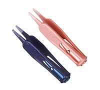 TOGEVAL Pinzas para Limpiar la Nariz Infantil con Luz LED 2 Unidades Cabezal de Silicona Diseño Seguro para Bebés Color Rosa Dorado y Azul para Cuidado Nasal y Alivio de