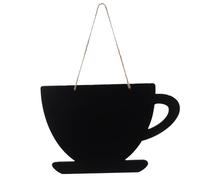 TOGEVAL Pizarra Colgante Pequeña de Madera para Mensajes Tablón de Notas Creativo Forma de Taza de Café Decoración para Cafetería y Restaurante Tablero Reutilizable para Escritura Tiza