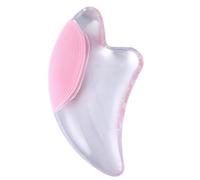 TOGEVAL Placa Gua Sha de Cristal Transparente con Luz Herramienta de Terapia Facial para Raspado Masaje y Limpieza Color Rosa Diseño Suave para Cuidado Piel