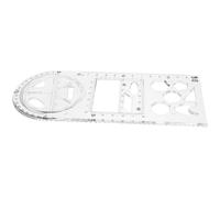 TOGEVAL Plantilla de Dibujo Multifuncional Regla Geométrica para Estudiantes Material Plástico Resistente y Versátil para Dibujo Técnico, y Uso Escolar