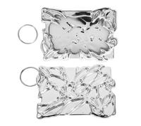 TOGEVAL Portatarjetas Fotográficas 2 Piezas de Plástico Galvanizado Plateado Forma Irregular Marco Pequeño para Fotos y Tarjetas Expositor Compacto para Decoración y Viaje