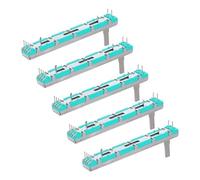 TOGEVAL Potenciómetro Deslizante Lineal Doble Canal B10k, 5 Piezas, 75 Mm, Control Deslizante para Programación y Robótica, Perilla Ajustable para Guitarra y Volumen, Kit Compacto