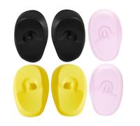 TOGEVAL Protectores Auditivos de Silicona para Tinte de Cabello 3 Pares Negro Amarillo Orejeras Resistentes para Peluquería y Baño Protección contra Tintes y Calor Uso Salón y