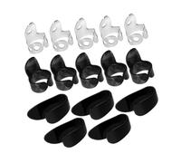 TOGEVAL Púas de Metal para Guitarra con Protección para Pulgar y Dedo Incluye Púas Perforadas y Lisas Negro y Plata con Estuche Resistente para Guitarra Acústica Eléctrica Banjo y Ukelele
