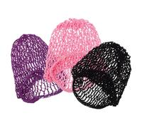 TOGEVAL Redes Elásticas de Ganchillo Pelo de Mujer Hechas a Mano, 3 Piezas de Seda Artificial, Diseño Elegante y Ahorro Bailar o Uso Dinámico