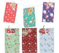 TOGEVAL Regalo de Adviento de Navidad Bolsas de Papel Kraft Vintage para Dulces Calendario de Adviento DIY para Fiestas Navideñas