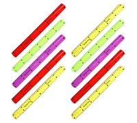 TOGEVAL Regla Flexible de PVC Suave y Transparente Pack 10 Unidades Colores Surtidos Herramienta de Medición Escala Doble Resistente E Irrompible para Estudiantes y Dibujo Escolar