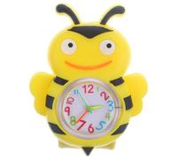 TOGEVAL Reloj de Pulsera para Niño Correa de Silicona Amarilla, Reloj de Cuarzo Infantil, Diseño de Dibujos Animados, Tamaño Ajustable, Uso Diario y Obsequio Educativo Estilo Aleatorio