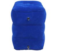 TOGEVAL Reposapiés Inflable Ajustable Plegable de PVC Flocado Azul Oscuro, Cojín Ergonómico para Viajes y Oficina, Apoyo Portátil para Mejorar Circulación y Aliviar Dolor Lumbar