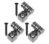 TOGEVAL Retenedor de Cuerdas para Guitarra Eléctrica de Metal Negro Guía de Cuerdas Rodillo Juego de 3 Piezas Tornillos de Montaje Accesorio para Estabilizar y Prolongar Vida Útil