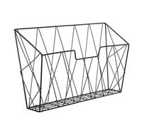 TOGEVAL Revistero de Pared Metálico Negro 34X22X6 CM Organizador Colgante para Archivos y Revistas Expositor Multifuncional para Oficina Cocina y Baño