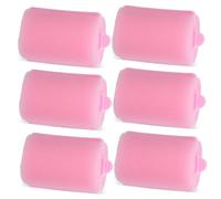 TOGEVAL Rulos de Esponja para Cabello Rizadores de Pelo 6 Unidades Tamaño Mediano sin Calor para Uso Nocturno y Peinado Cómodo para Mujeres Color Rosa