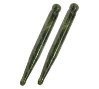 TOGEVAL Set de 2 Palos de Masaje de Jade Natural para Ojos y Rostro Herramientas de Acupuntura y Gua Sha para Reducir Hinchazón Mejorar Circulación y Aliviar Fatiga Ocular