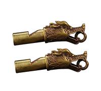 TOGEVAL Silbato De Cabeza De Dragón De Latón Para Árbitros, Silbato Deportivo Metálico De Emergencia, Paquete De 2 Unidades, Sonido Fuerte Para Actividades Al Aire Libre