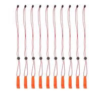 TOGEVAL Silbatos de Emergencia para Supervivencia 10 Pcs Silbato de Seguridad de Gran Volumen con Cordón Rojo Color Naranja Resistente Intemperie Portátil y Ligero para Camping