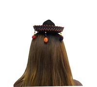 TOGEVAL sombrero de mexico diademas cinco de mayo gorra mexicana sombreros de fiesta mexicana sombreros de fiesta cinco de mayo diadema mexicana México mini sombrero de bola de pelo Black
