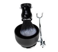 TOGEVAL Soporte Afeitar de Aleación con Brocha Espuma y Cepillo Bigote para Masaje y Distribución Uniforme de Aceite para Varios Tipos de