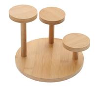 TOGEVAL Soporte Exhibición de Bambú Estable para Joyas Figuras y Colecciones Estante Resistente y Práctico para Hogar y Tienda