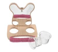TOGEVAL Soporte para Jaula de Loros con Espejo y Plato de Alimentación Estable Percha Ergonómica para Pájaros Pequeños y Medianos Accesorio de Comedero y Juguete para Estimulación Social