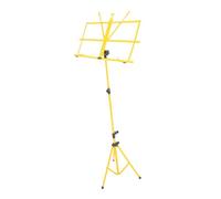 TOGEVAL Soporte para Partituras Plegable y Ajustable con Metálico Antideslizante y Ligero para Transportar Accesorios Musicales Color Amarillo