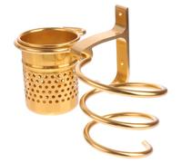 TOGEVAL Soporte para Secador de Pelo de Aluminio Dorado Montado Pared Organizador de Baño sin Taladro Gancho Resistente para Colgar Secadora y Accesorios y Espacioso