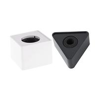 TOGEVAL Soportes de Micrófono Logotipo Abs, 2 Piezas Banderas Cuadradas en Color Claro y Triangulares Negras, Compatibles con Micrófonos Profesionales para Entrevistas y Transmisiones