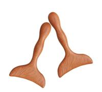 TOGEVAL Tablas de Masaje Gua Sha de Sándalo 2 Piezas Herramienta Manual Madera Diseño Forma de Pez para Rostro y Pies Accesorio Portátil para Spa Circulación y Relajación Facial