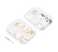 TOGEVAL Tachuelas Punk para Decoración de Uñas 6 Compartimentos Remaches Cónicos Metálicos Accesorios Mini para Manicura Gótica Joyas para Uñas Negras Kit de Nail Art Resistente y