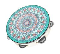 TOGEVAL Tambor Pandereta De Mano Segura Para Niño Niña y Adultos Instrumento Musical Interactivo Para Fiesta y Educación Musical Diseño Delicado Verde Con Corazón