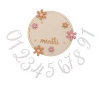 TOGEVAL Tarjetas Mensuales de Madera para Recién Nacidos con Diseño Floral Accesorios para Fotos de Ñiño Registro de Crecimiento Mensual Tamaño Adecuado para Sesiones Fotográficas y