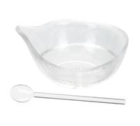 TOGEVAL Tazón de Vidrio para Mezclar Mascarillas Faciales y Aceites Esenciales, 1 Unidad, Tamaño Pequeño, Transparente, para Uso en Salones de Belleza y Hogar, Incluye Cuchara de Vidrio