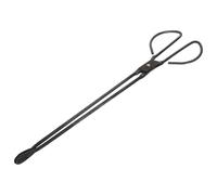 TOGEVAL Tenazas para Chimenea de Acero Prolongadas Pinzas Planas de Agarre Seguro para Leña Carbón y Recogida de Basura Herramienta Resistente para Camping y Manejo de Briquetas