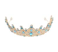 TOGEVAL Tiara Claro Imitación Novia para de Barroca 1 Unidad Peine Gemasy y Tamaño Mini Azul Diseño Ajustable para Bodas Fiestas de Cumpleaños