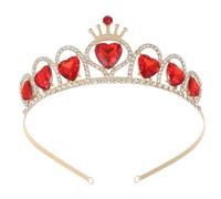 TOGEVAL Tiara de Delicado Accesorio Cobre para Boda Acrílico y Roja Elegante Diadema Sutil Sofisticada Novia Celebración para Mujer