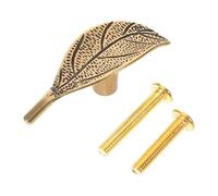 TOGEVAL Tiradores de Cajón de Latón Macizo con Diseño de Hojas Envejecidas Manijas Vintage para Armarios y Tocadores Herrajes Rústicos para Muebles de Cocina y Dormitorio 2 Unidades