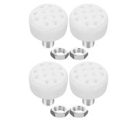 TOGEVAL Topes de Freno Ajustables para Patines de Cuatro Ruedas 4 Piezas de Goma Blanca con Tuerca Accesorios de Repuesto para Patinaje en Exteriores y Actividades Recreativas