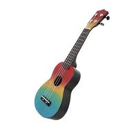 TOGEVAL Ukelele De 21 Pulgadas Para Principiantes, Mini Guitarra Acústica De Madera Diseño Arcoíris Pintado a Mano, Instrumento Musical Para Niños Fácil De Transportar